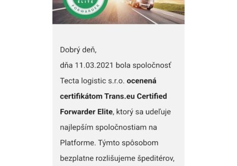 Ocenenie pre našu spoločnosť